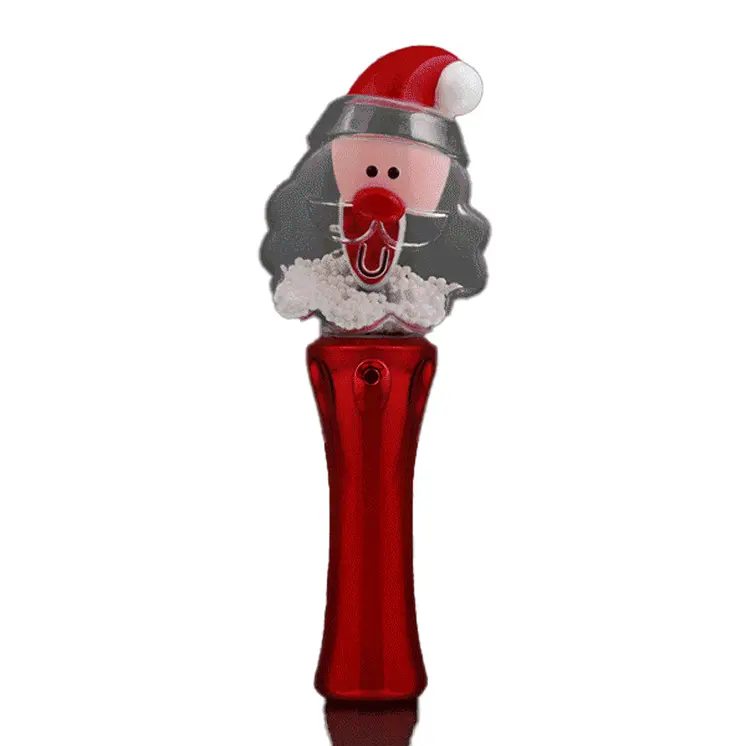 Santa Clause Wand with Snowball Spinning Lights Christmas Light Up Wand