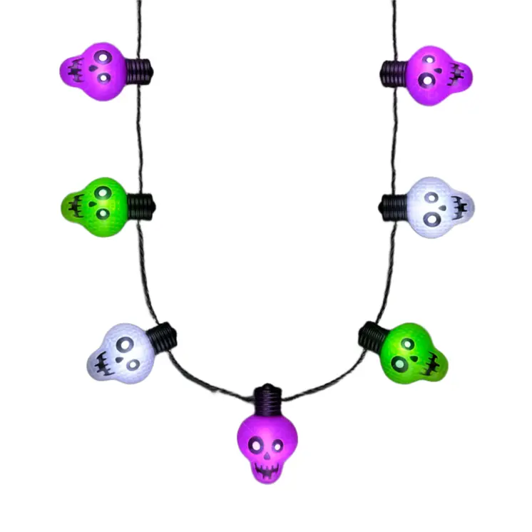 Halloween Zombie Skulls String Lights Necklace