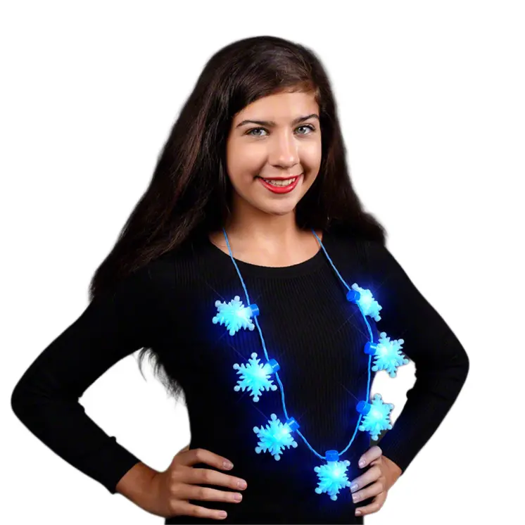 LED Big Blue Snowflakes String Lights Necklace