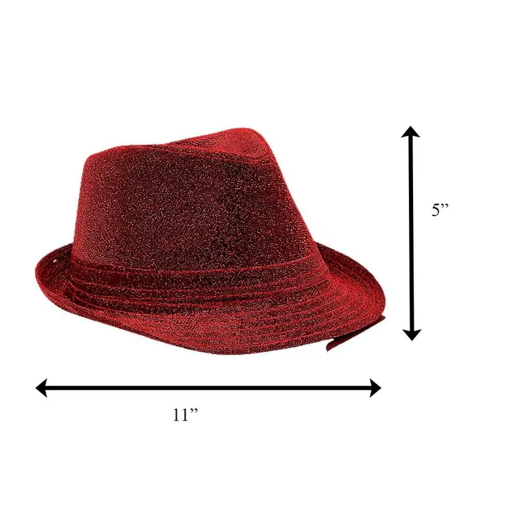 Soft Red Fabric Fedora Non Light Up
