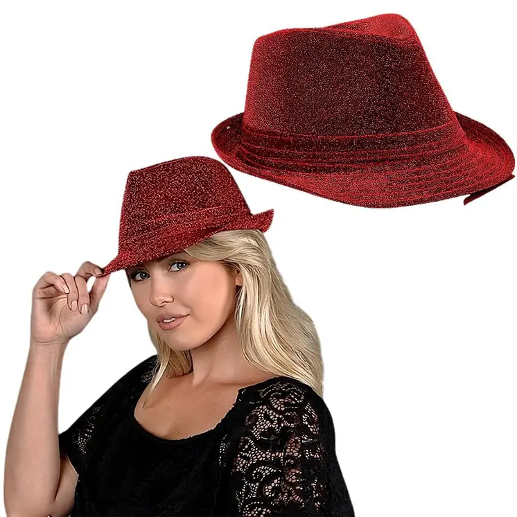 Soft Red Fabric Fedora Non Light Up