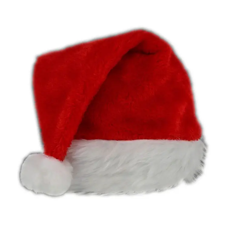 Unlit Red Stylish Fluffy Fur Santa Christmas Plush Hat