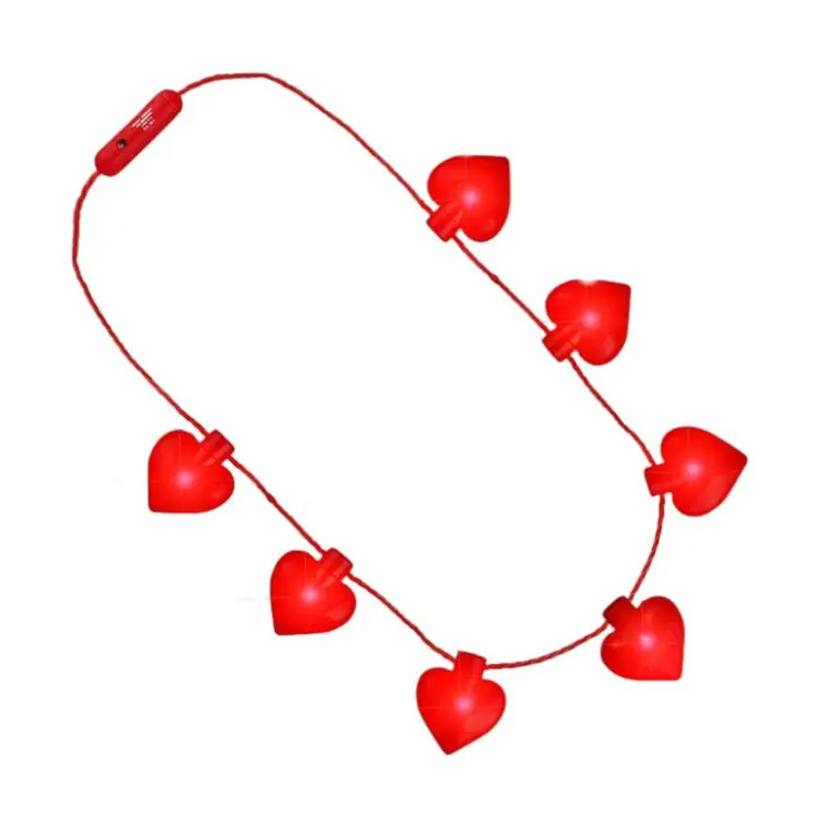 Jumbo Red Heart Shaped Light Up Jewelry Necklace for Valentines
