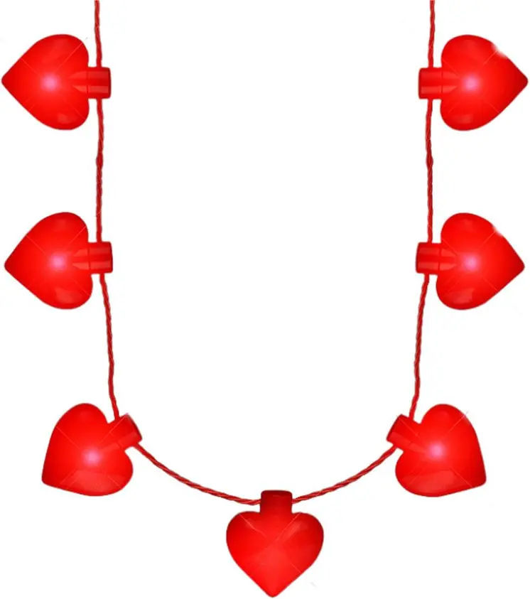 Jumbo Red Heart Shaped Light Up Jewelry Necklace for Valentines