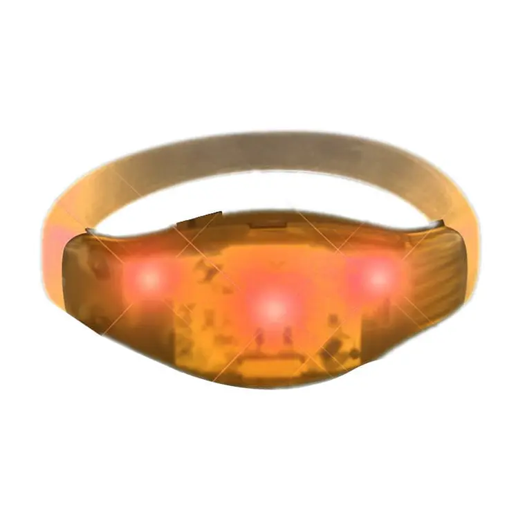 Sound Activated Orange LED Bracelet Wristbands for Concerts