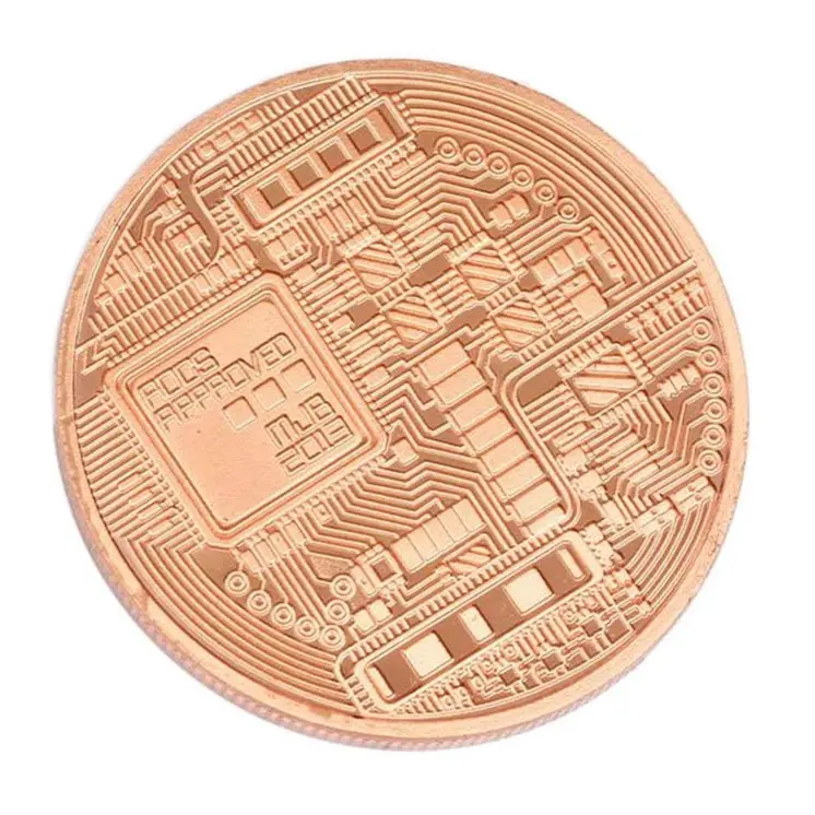 Copper Plated Collectible Bitcoin Coin Physical Art Collection Gift
