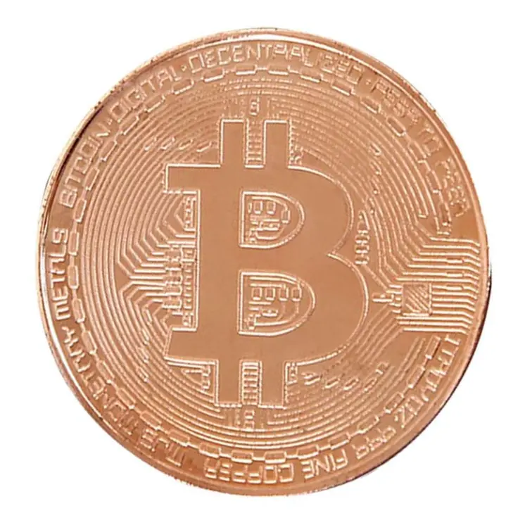 Copper Plated Collectible Bitcoin Coin Physical Art Collection Gift