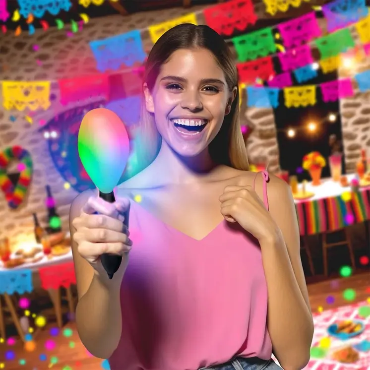 Multicolored LED 7 Inch Maracas