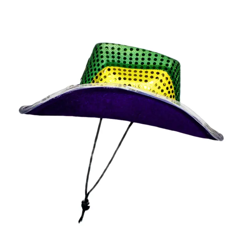 Light Up Flashing Fleur De Lis Cowboy Hat