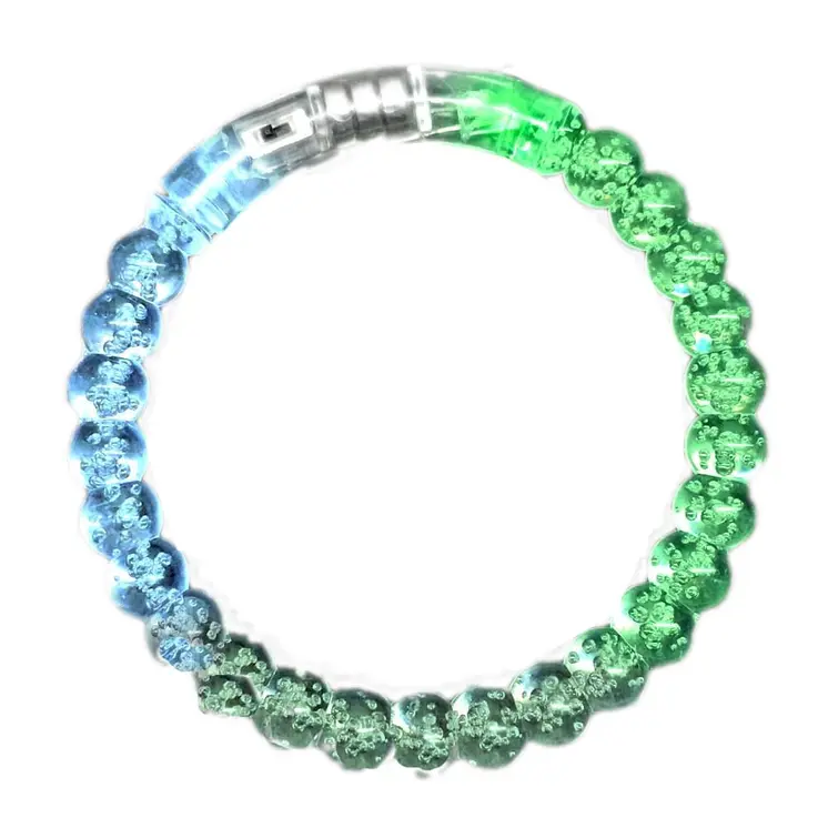 Light Up Multicolor Non-flexible Acrylic Modern Bead Bangle Bracelet