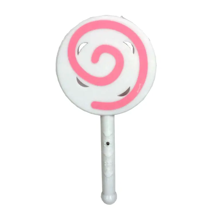 White Light Up Swirl Lollipop Wand With Rattling Sound