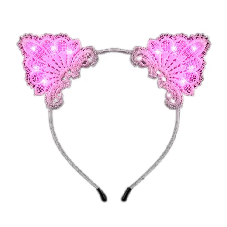 Pink LED Lace Cat Animal Ears Headband