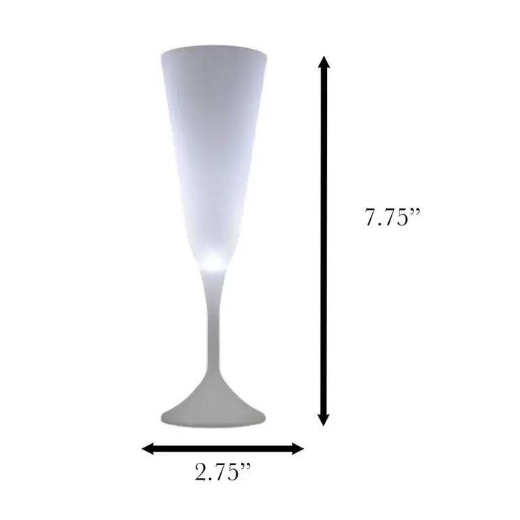 LED Steady White Light Champagne Party Drinking Glass