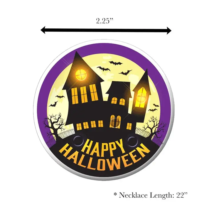 Flashing Haunted House Necklace