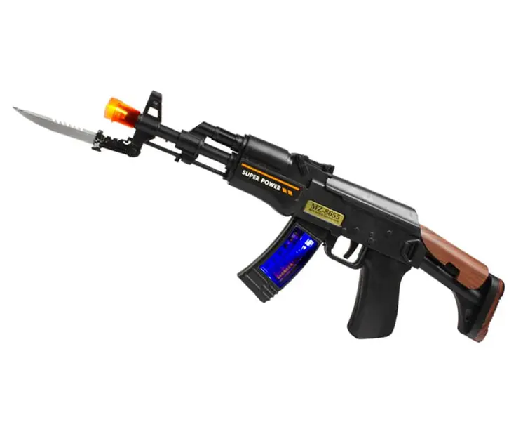 16 Inches Light Up Machine Blaster Gun With Bayonet
