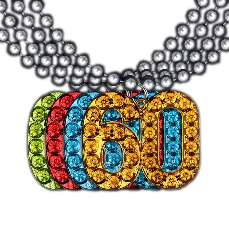 60 Charm on Beads Happy Birthday Bead Necklace Assorted Pack of 12 Unlit