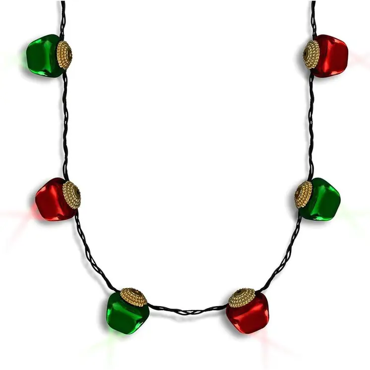 Jingle Bells Flashing Christmas Necklace