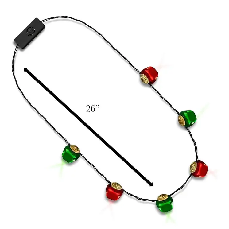 Jingle Bells Flashing Christmas Necklace