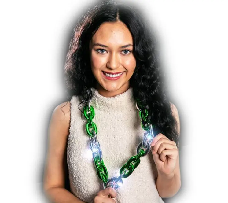 Light Up St Patrick Jumbo Chain Necklace Pack of 6