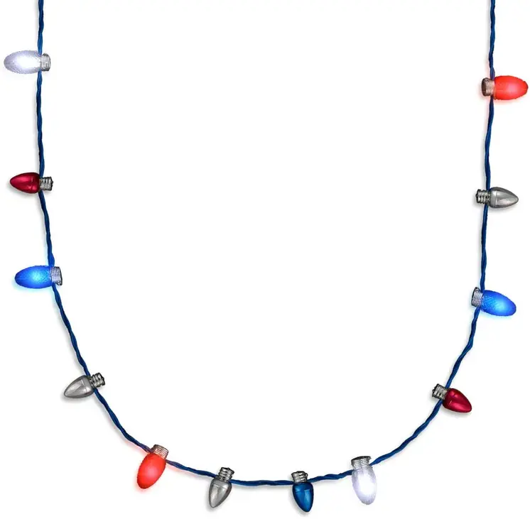 Patriotic 4th of July Mini Bulb Necklace