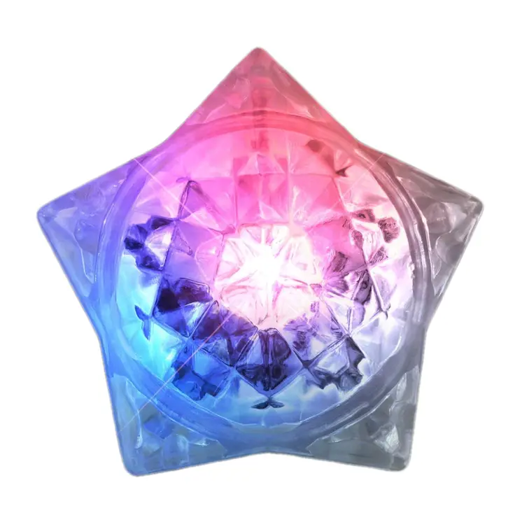 Patriotic Huge Crystal Star Prism Gem Rings RWB
