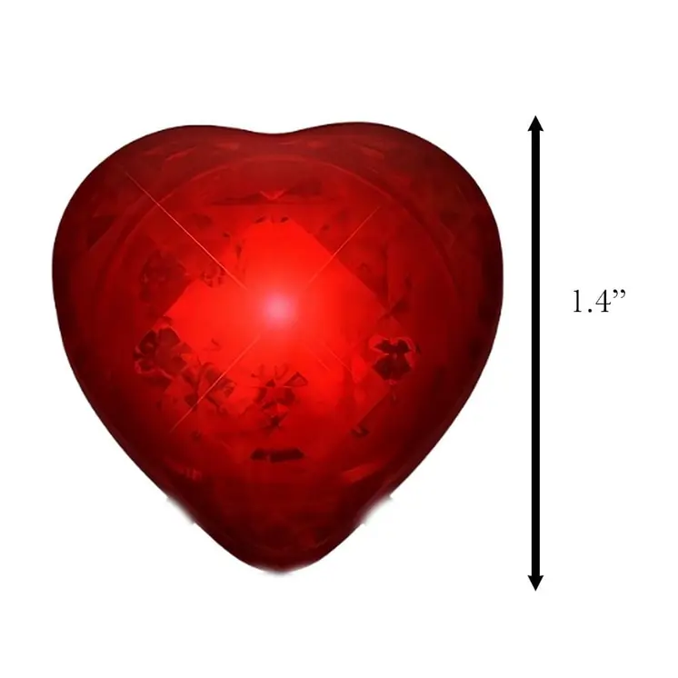 Huge Pulsing Red Heart Gem Light Up Ring