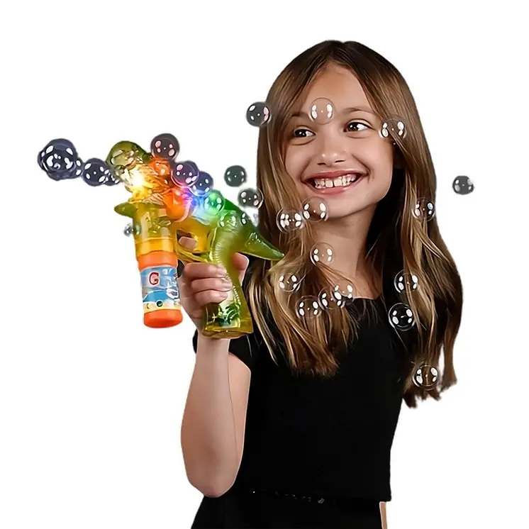 Flashing LED Dinosaur Bubble Gun