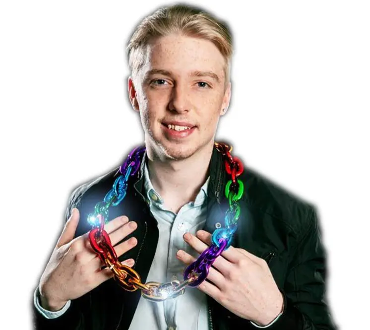 Light Up Rainbow Jumbo Chain Necklace Pack of 6