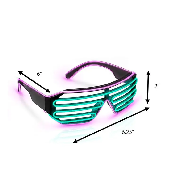 Ultra Electro Luminescent Sunglasses Pink and Green for Mardi Gras