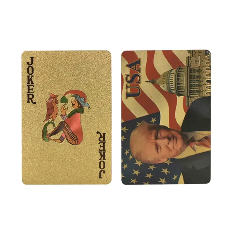24 Karat Donald Trump Gold Plated Waterproof Playing Cards