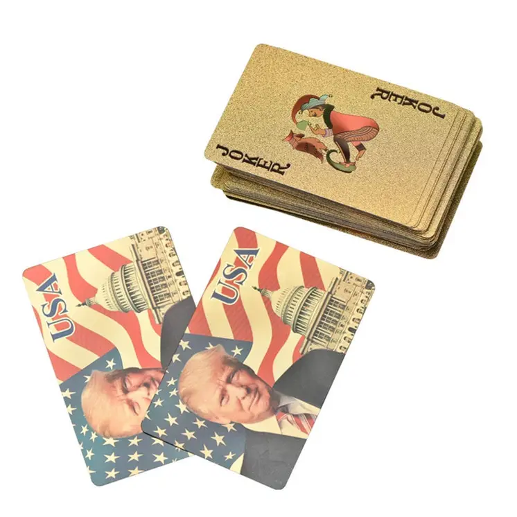 24 Karat Donald Trump Gold Plated Waterproof Playing Cards