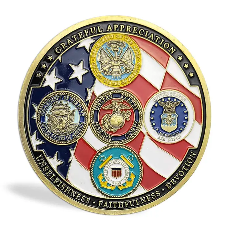Army Navy Marine Air Force Coast Guard US Department of Defense Commemorative Coin