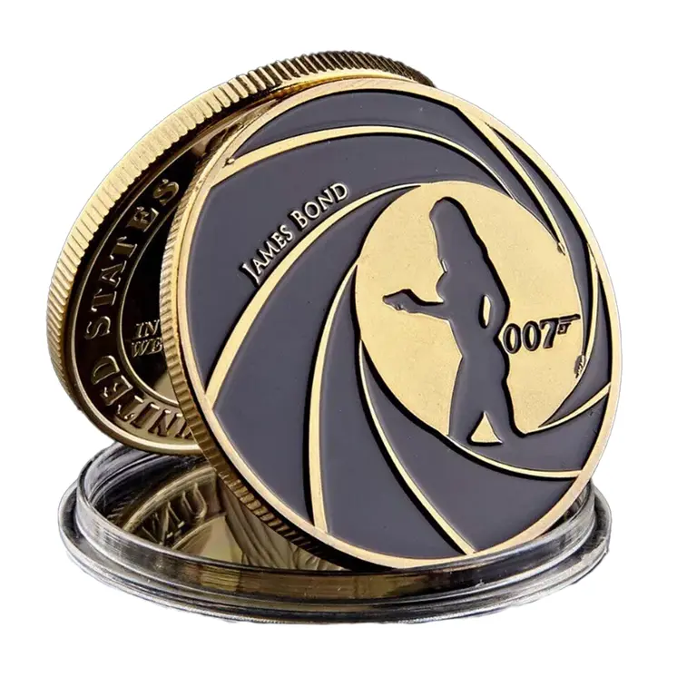 007 James Bond Walther PPK Death Spiral Sniper Scope Commemorative Gold Coin