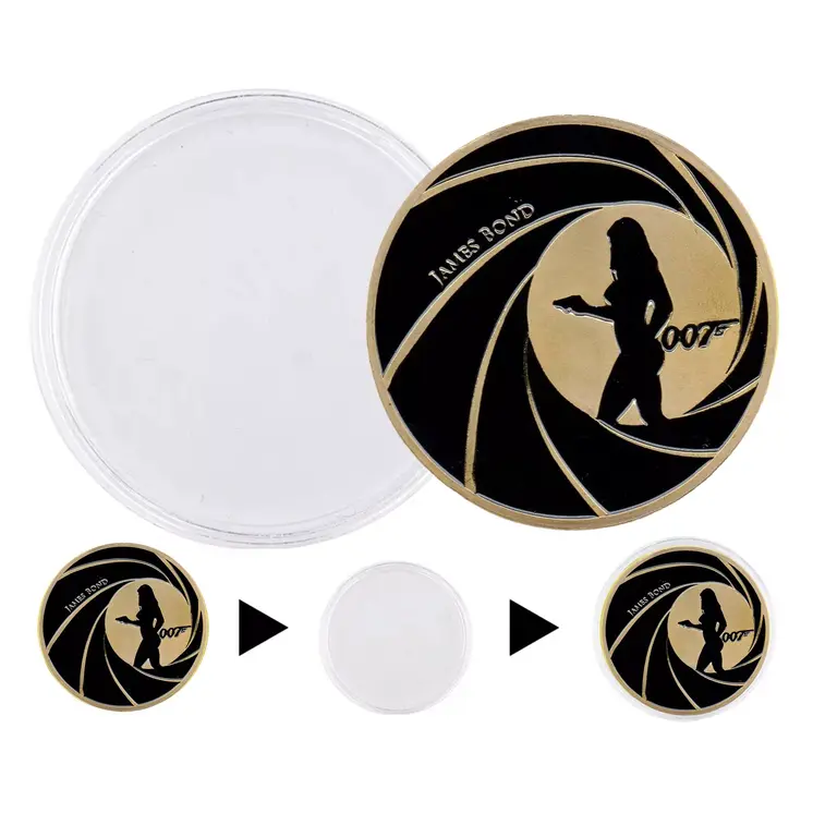 007 James Bond Walther PPK Death Spiral Sniper Scope Commemorative Gold Coin