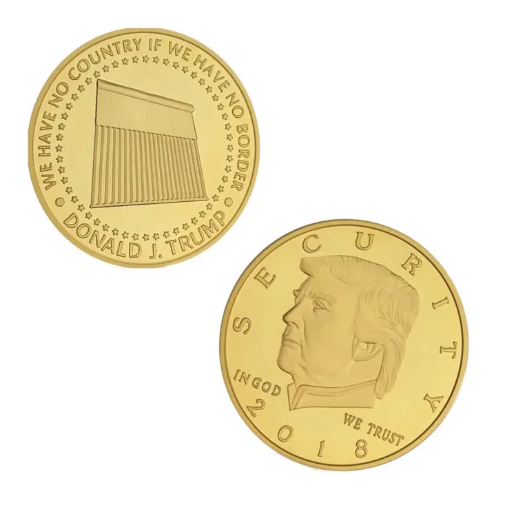 Donald Trump 2018 Border Wall Security Commemorative Gold Coin