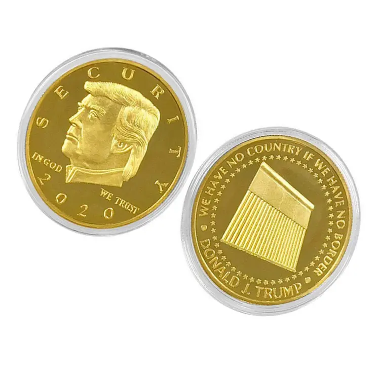 Donald Trump 2020 Border Wall Security Commemorative Gold Coin
