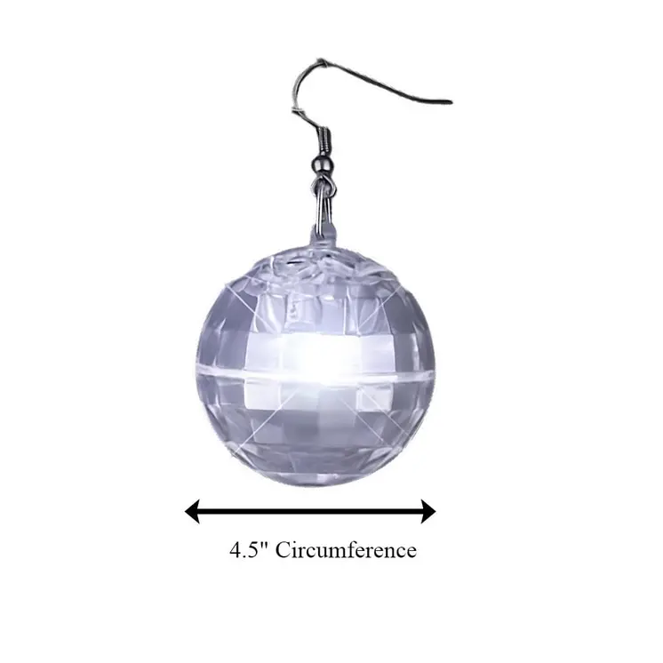 Light Up Groovy Disco Mirror Ball Crystal Earrings
