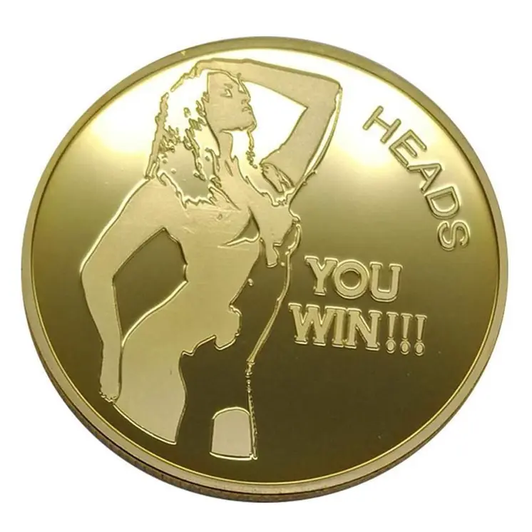 Sexy Stripper Good Luck Heads You Win Tails You Win Challenge Gold Coins