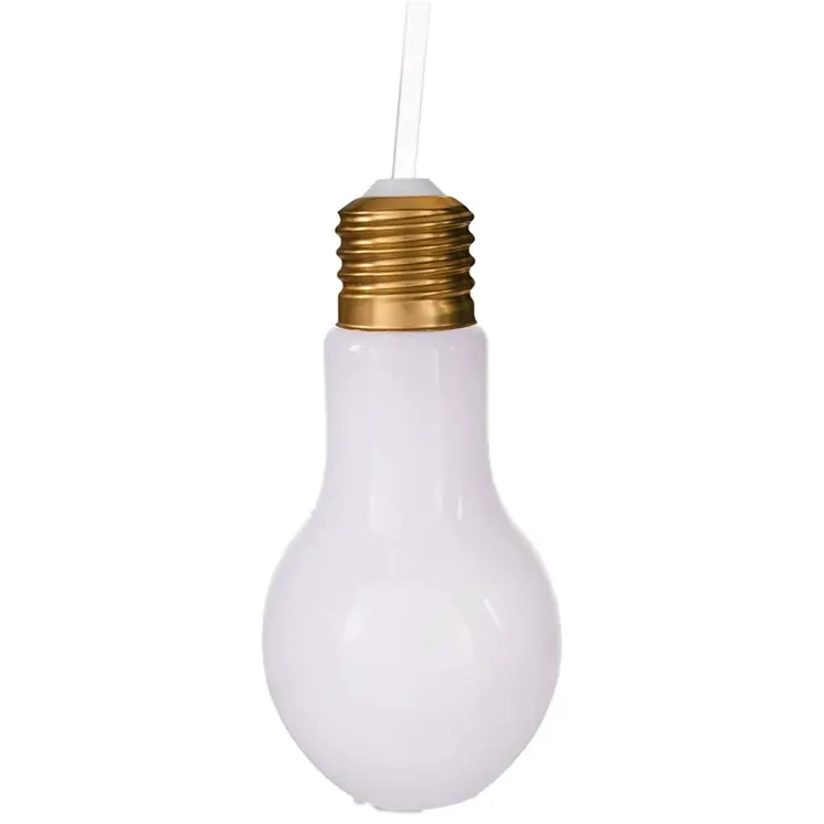 Pack of 12  Multicolor Translucent LED 16 Ounce Bulb Cup with Lid and Straw