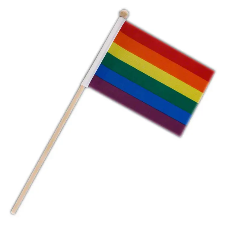 Non Light Up Flag on Stick Rainbow