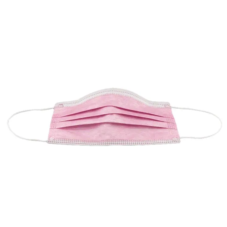 Disposable Daily Face Mask Pink Pleated Pack of 48