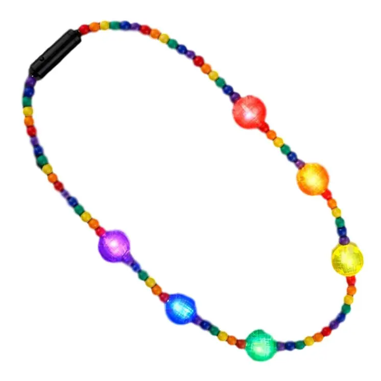 Flashing Rainbow Disco Prism Balls Fancy Party Necklace