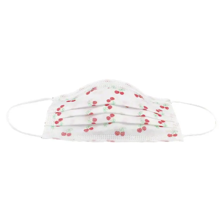 Red Cherries Disposable White Face Masks Pack of 10
