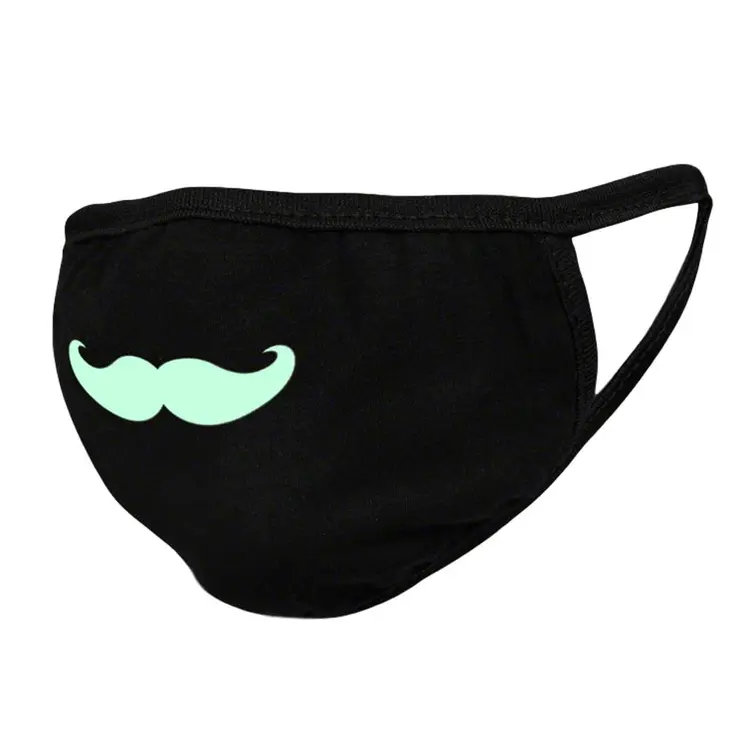 Customizable Glow in the Dark Black Reusable Washable Face Mask