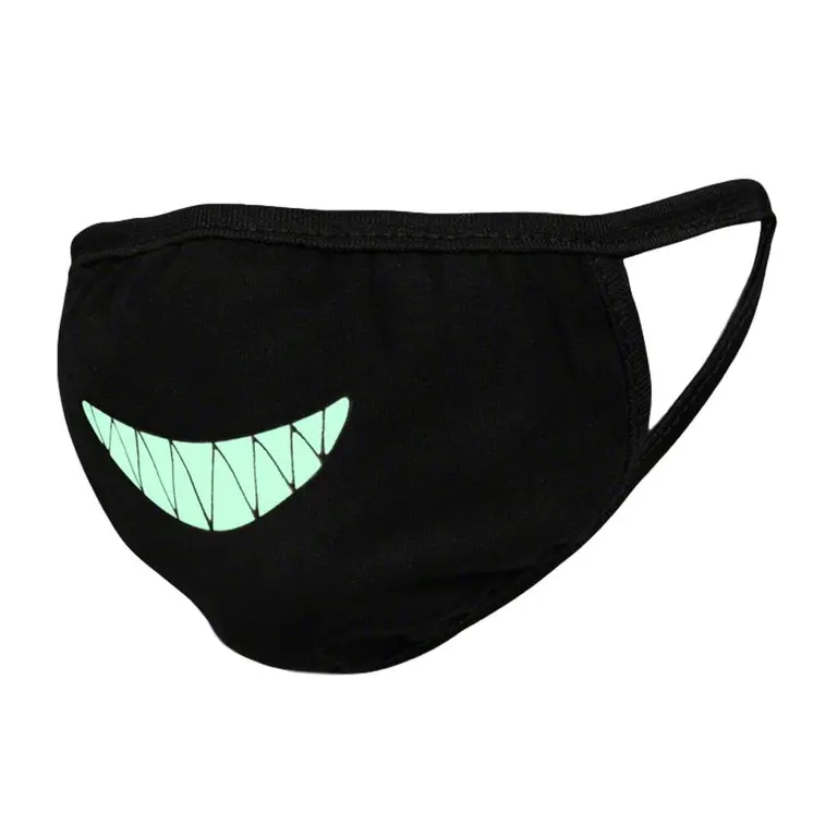 Customizable Glow in the Dark Black Reusable Washable Face Mask