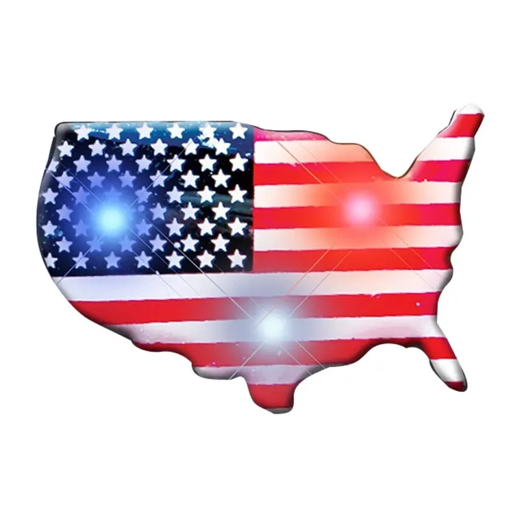 Assorted USA Flag Patriotic Body Light Lapel Pins Pack of 25