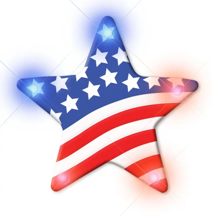 Assorted USA Flag Patriotic Body Light Lapel Pins Pack of 25