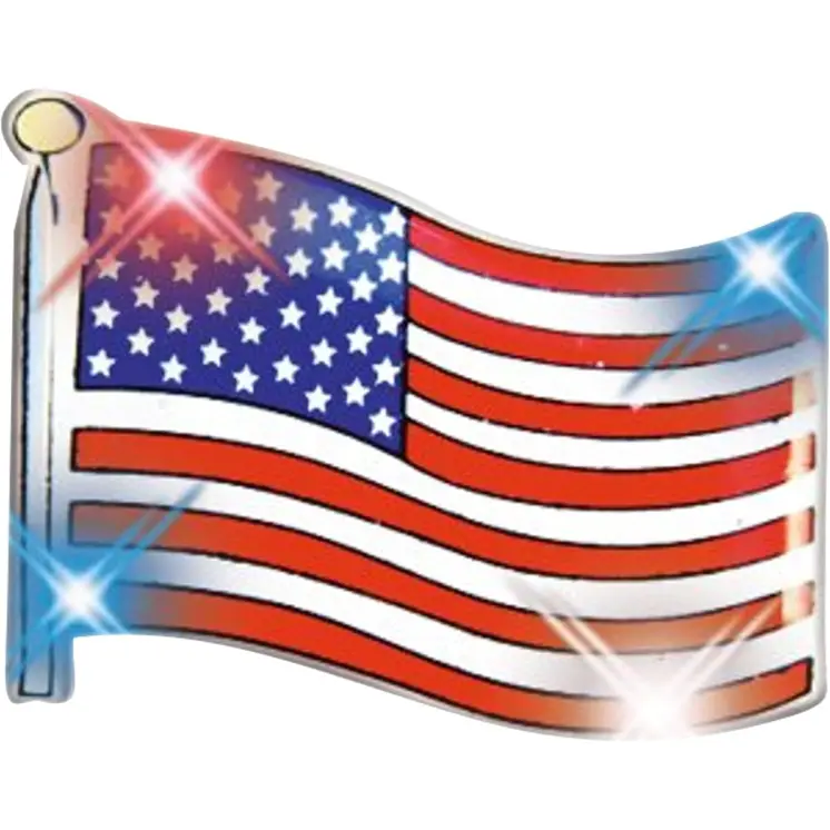 Assorted USA Flag Patriotic Body Light Lapel Pins Pack of 25