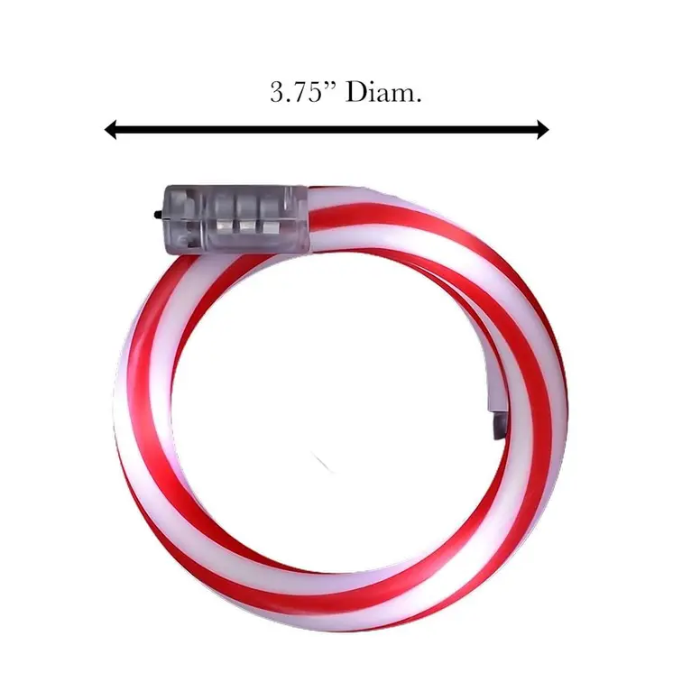 Light Up Christmas Candy Cane Tube Bracelet