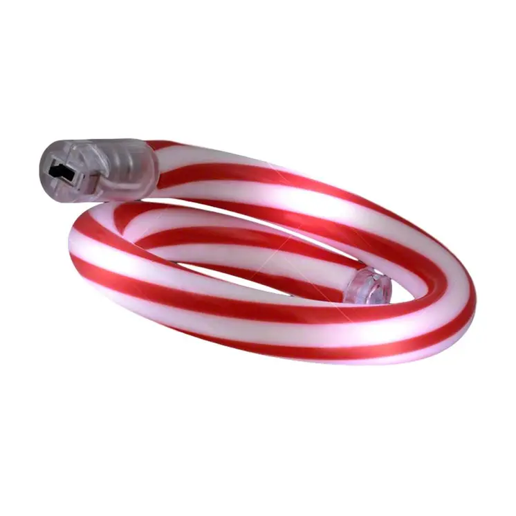 Light Up Christmas Candy Cane Tube Bracelet